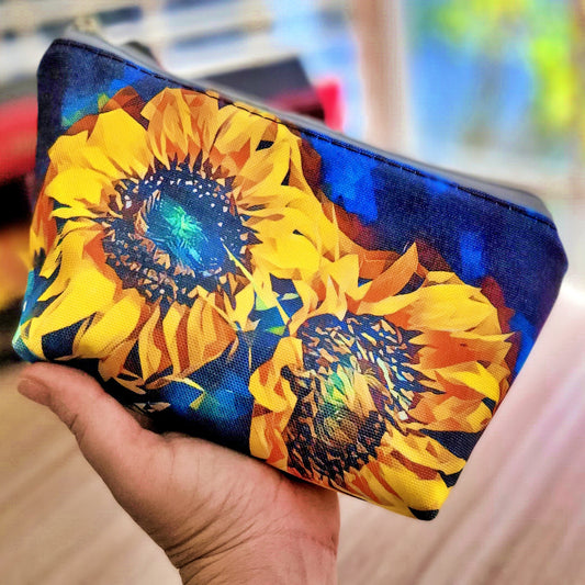 Anarky Sunflowers Cotton Travel Pouch