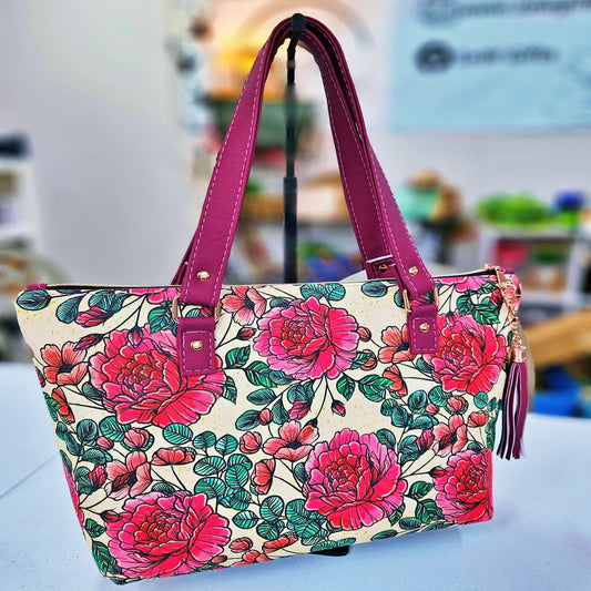 Pale Roses Tote Handbag