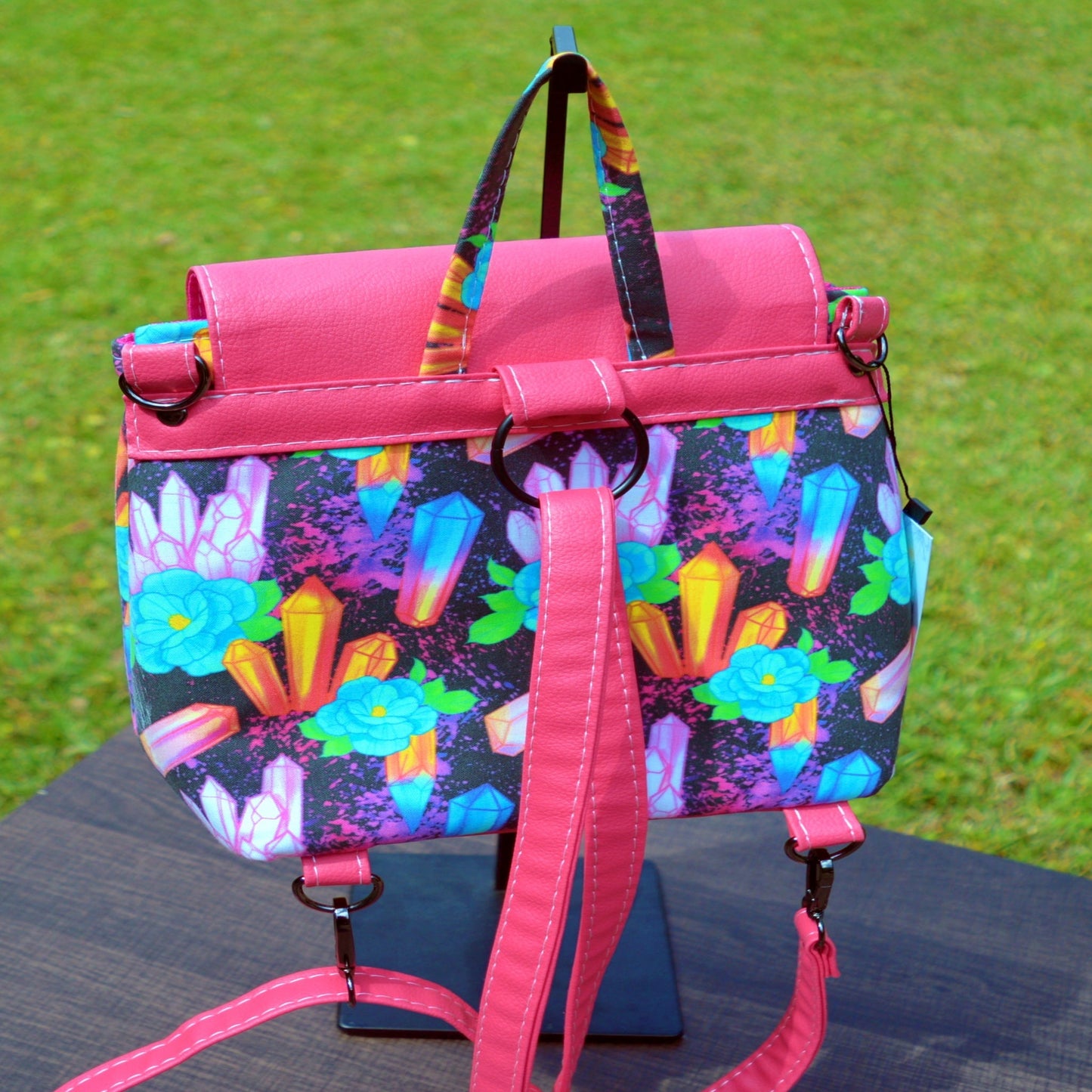 Crystal Flowers : Vizzi Convertible Backpack Backpacks- SnW Gifts