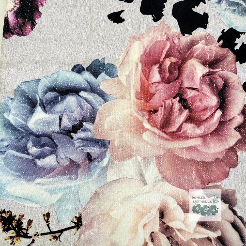 Design My Own! - Flower Fabric Roses & Leopard Print (Gray