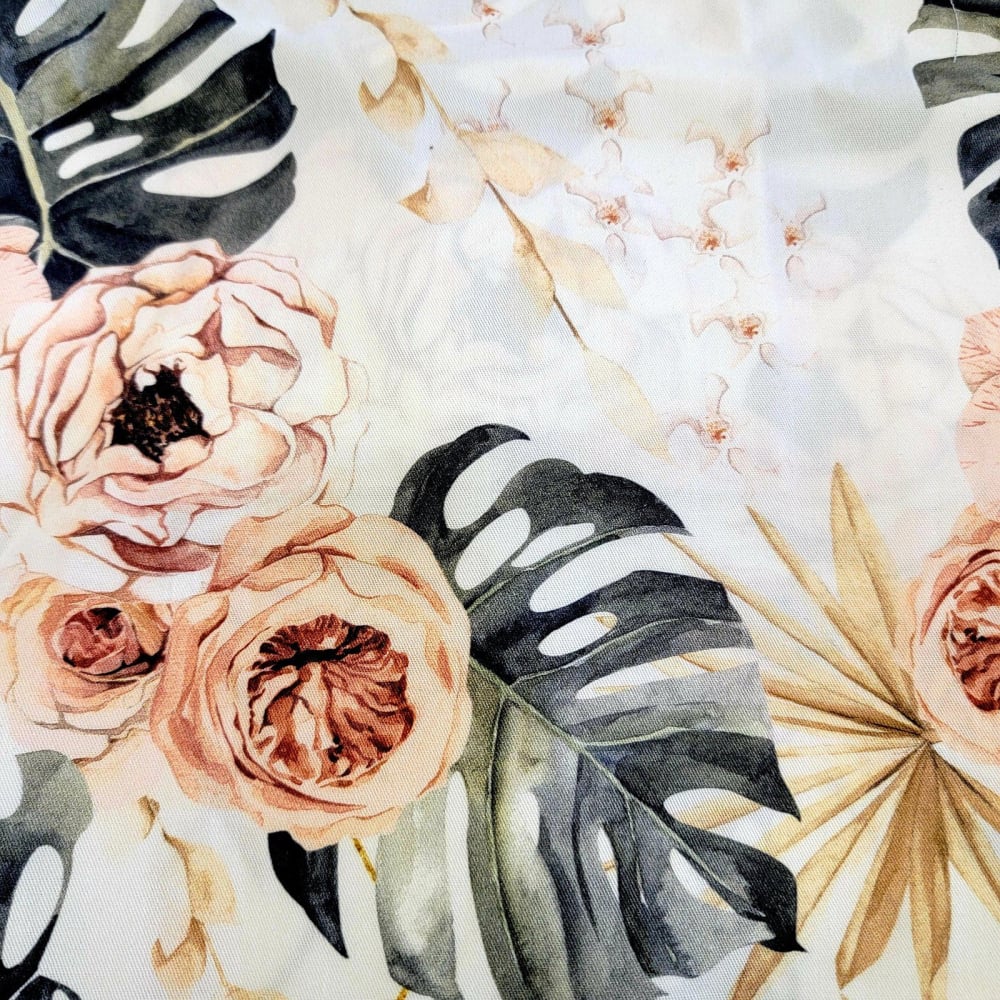 Design My Own! - Flower Fabric Roses & Palms (White)