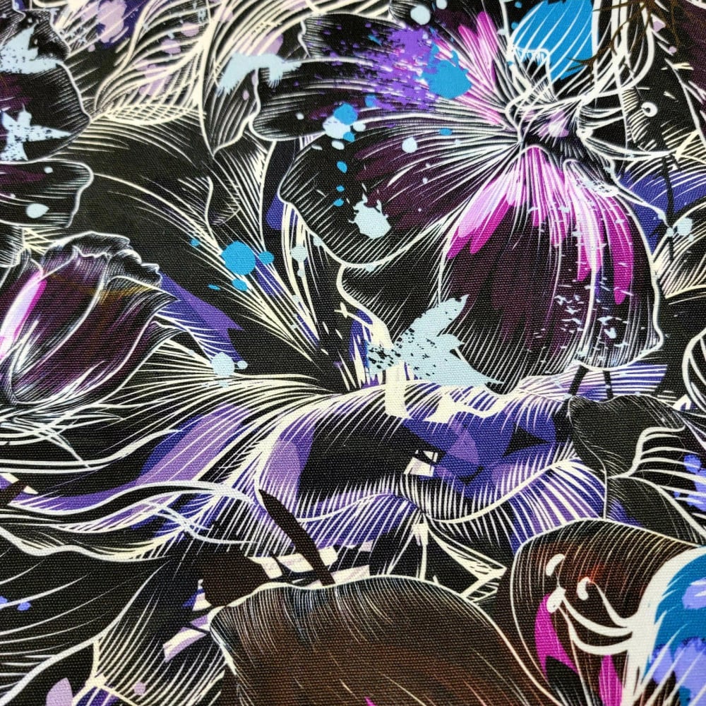 Design My Own! - Flower Fabric Dark Rainbow Large Flowers