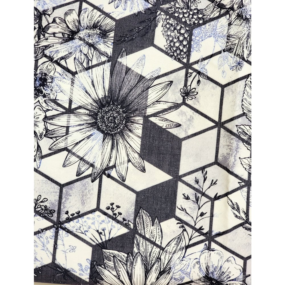 Design My Own! - Flower Fabric BnW Geo Flowers Handbags