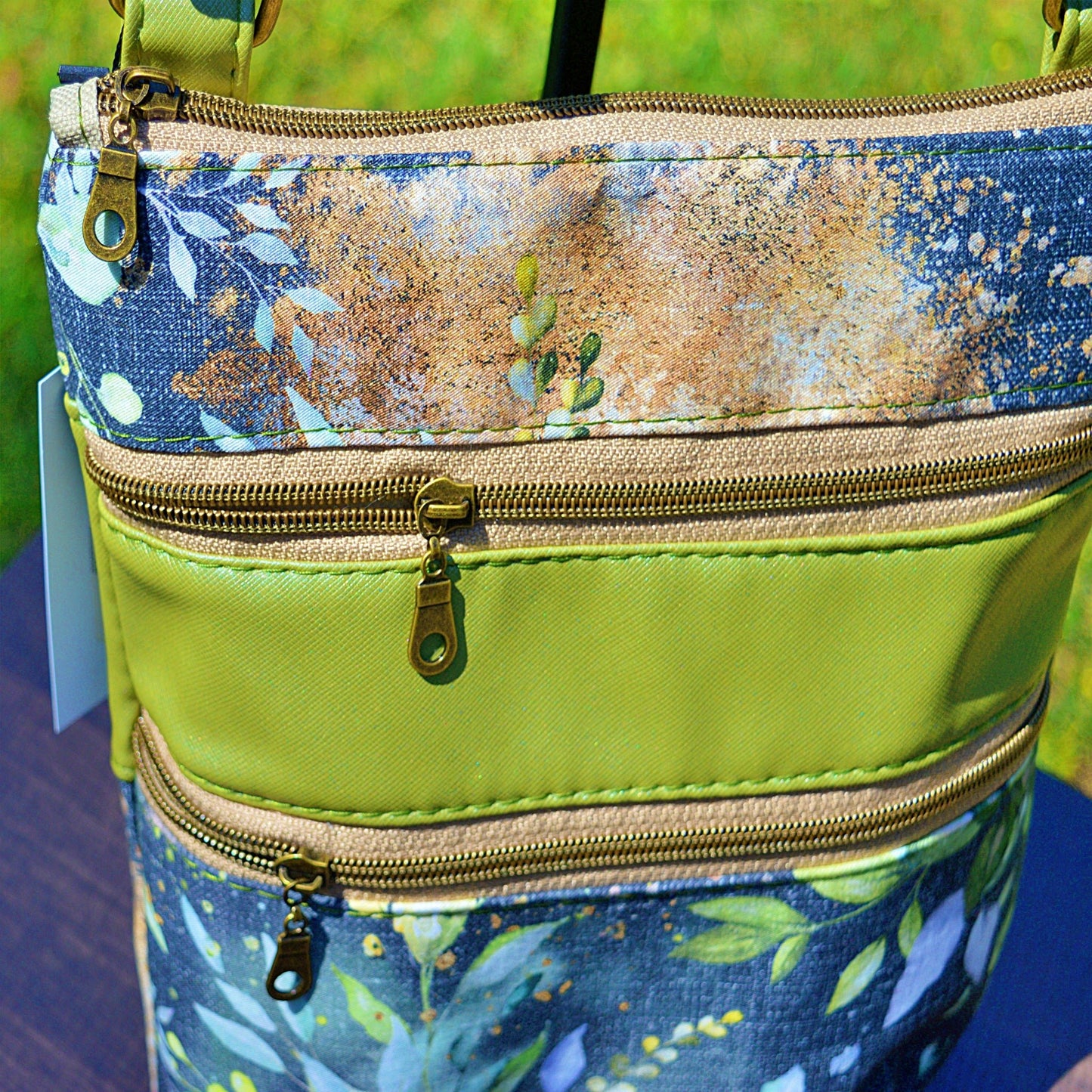 Midnight Forest Triple Zip Crossbody Bag