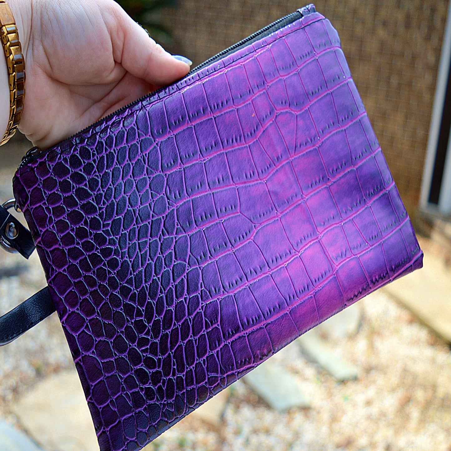 SnW Gifts Pink Croc Wristlet Wristlet