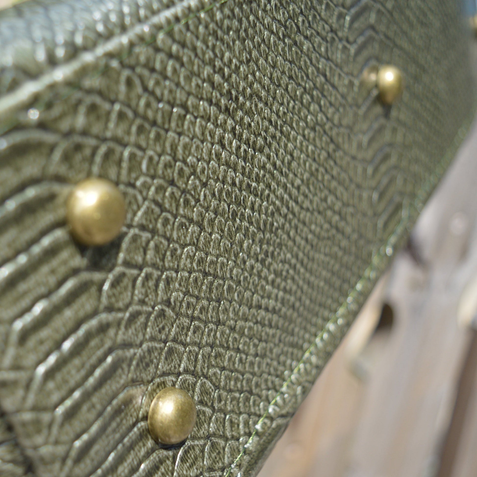 Tote: Green Faux Snake Skin Totes- SnW Gifts