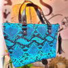 All the Blues Snake Tote Handbag