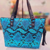 All the Blues Snake Tote Handbag