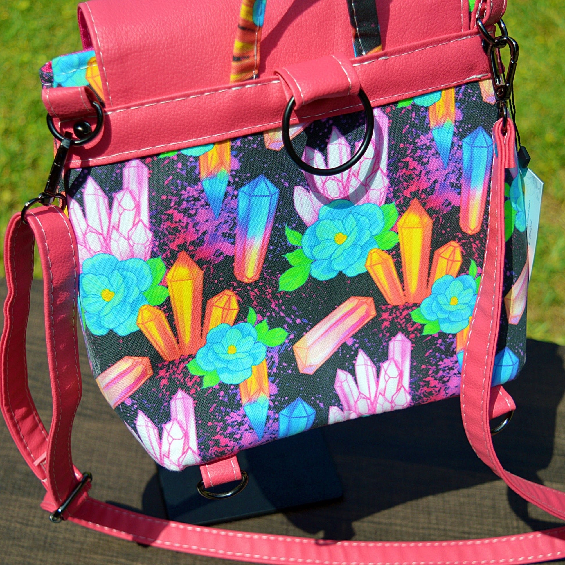 Crystal Flowers : Vizzi Convertible Backpack Backpacks- SnW Gifts