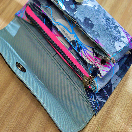 Wallet : Color Burst Hibiscus Clutch Wallet- SnW Gifts